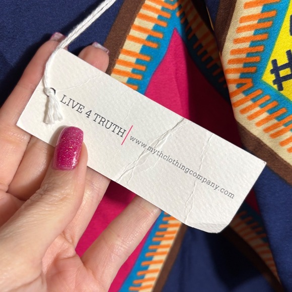 NWT Live 4 Truth Colorful Geometric Tribal Print Shift Mini Dress Size Large - Picture 4 of 6